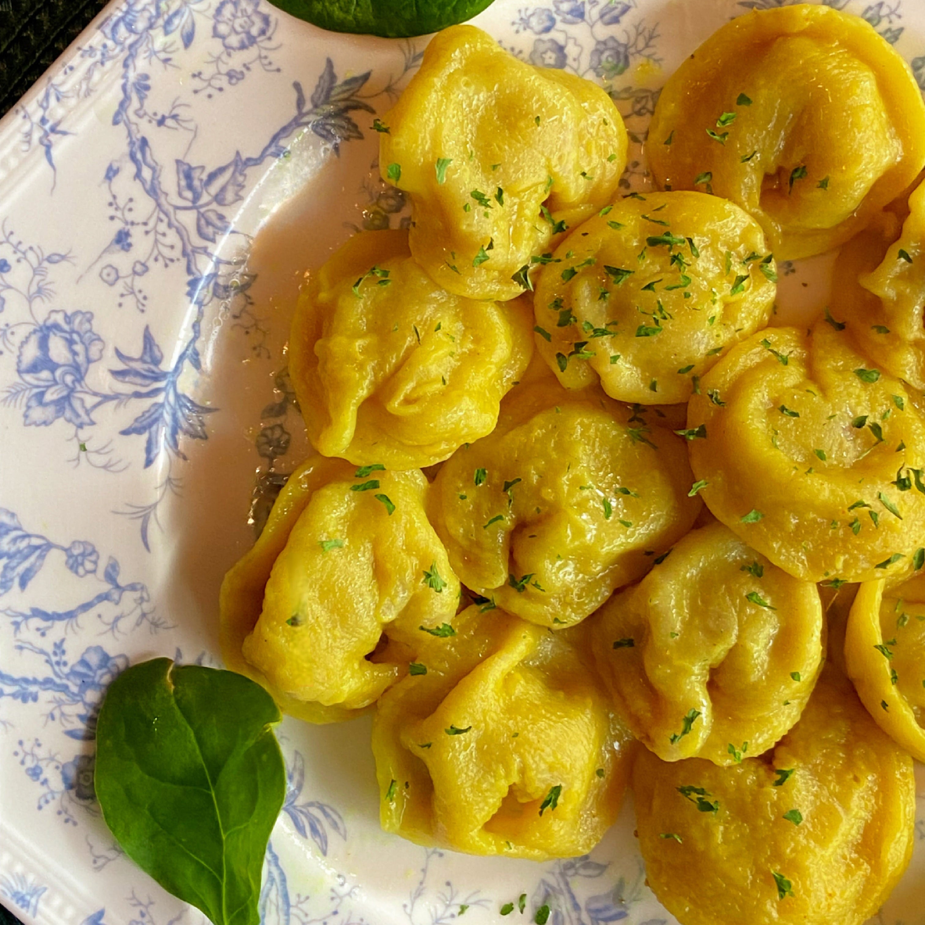 Traditional hand-made turmeric dumplings with beef&chicken - pelmeni
