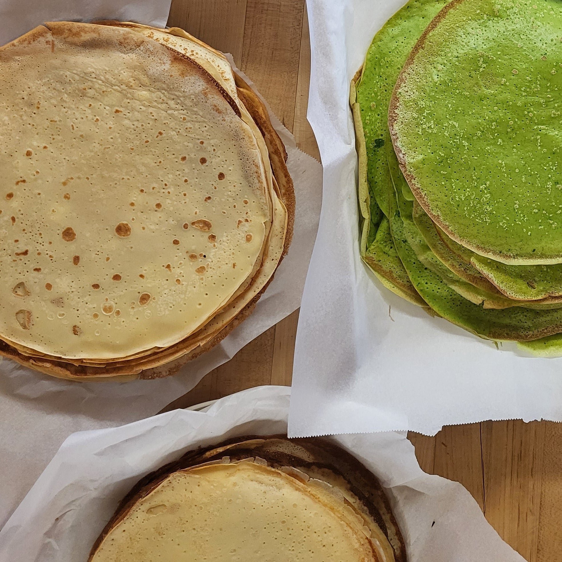 Traditional Ukrainian crepes with red caviar