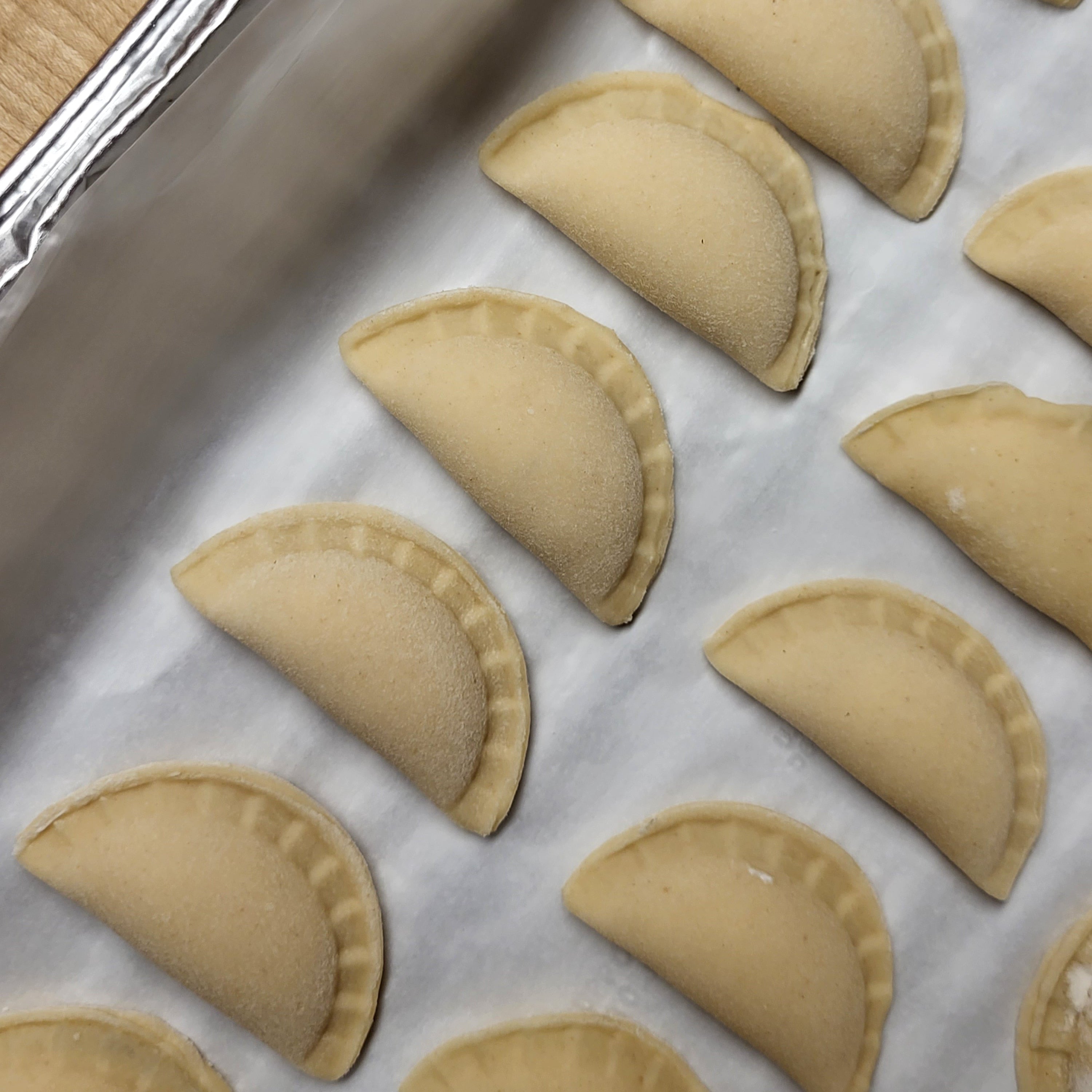 Traditional hand-made potato&onion pierogi