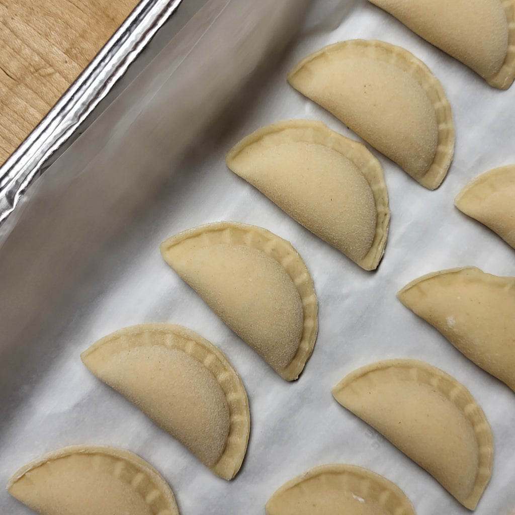 Traditional hand-made sweet cottage cheese pierogi