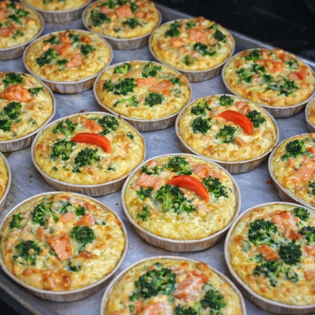 Tartlets with salmon & mozzarella