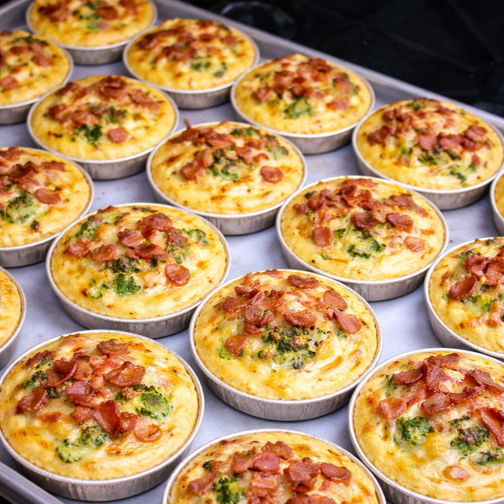 Tartlets with bacon & mozzarella