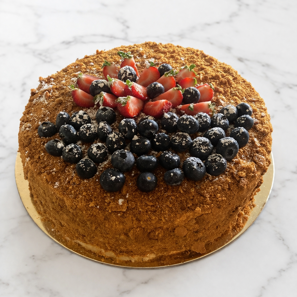 Natural traditional honey cake