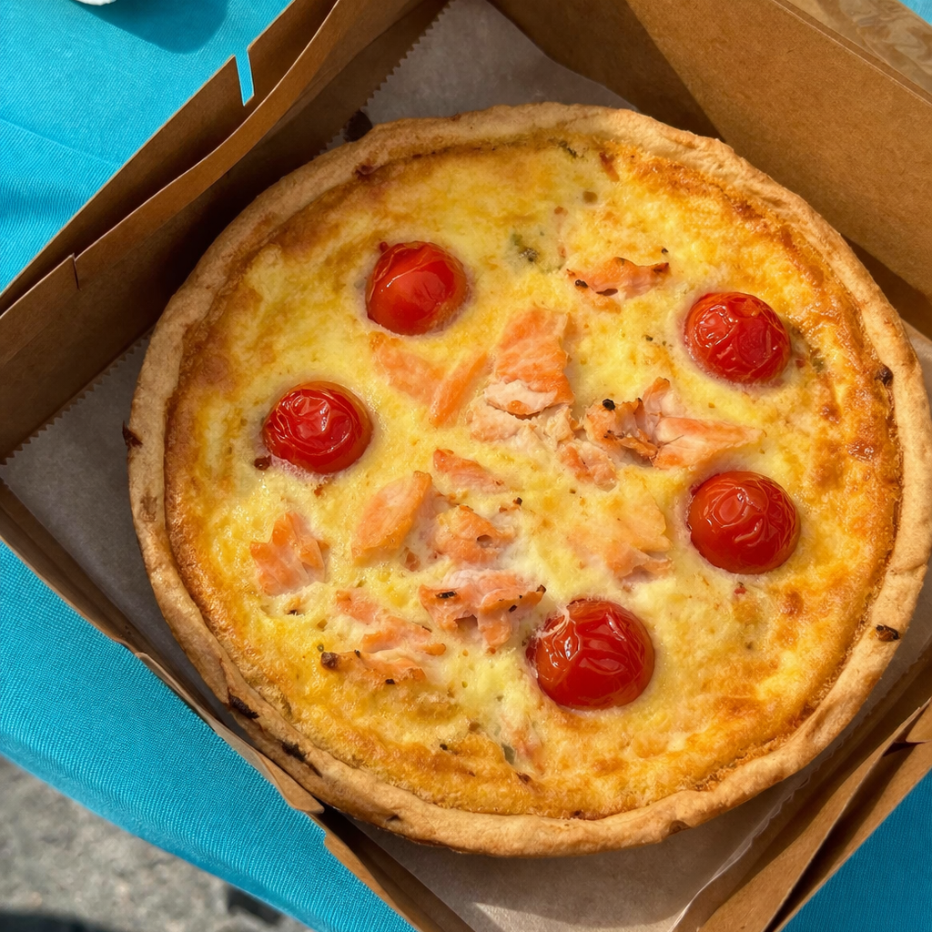 Quiche with salmon