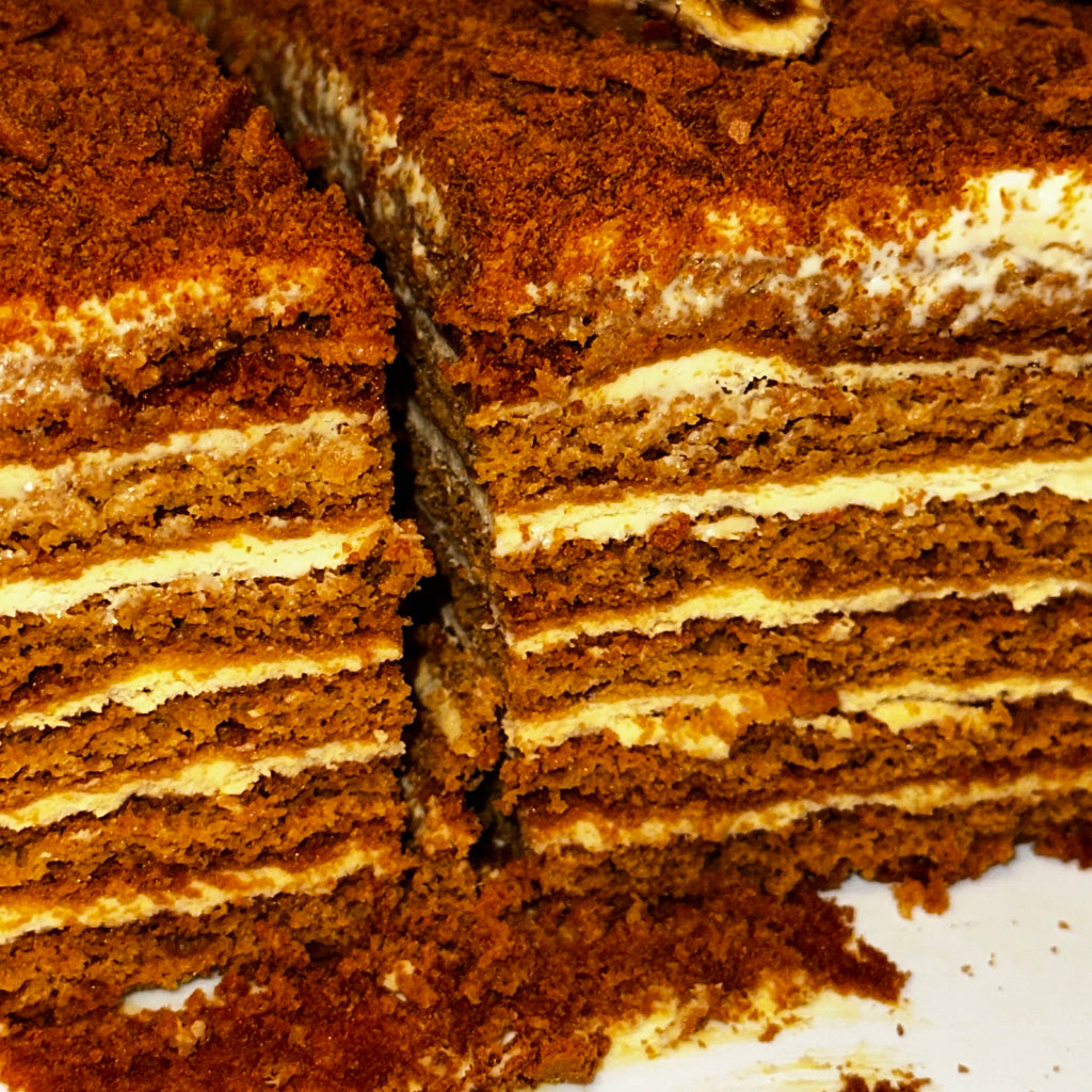 Natural traditional honey cake