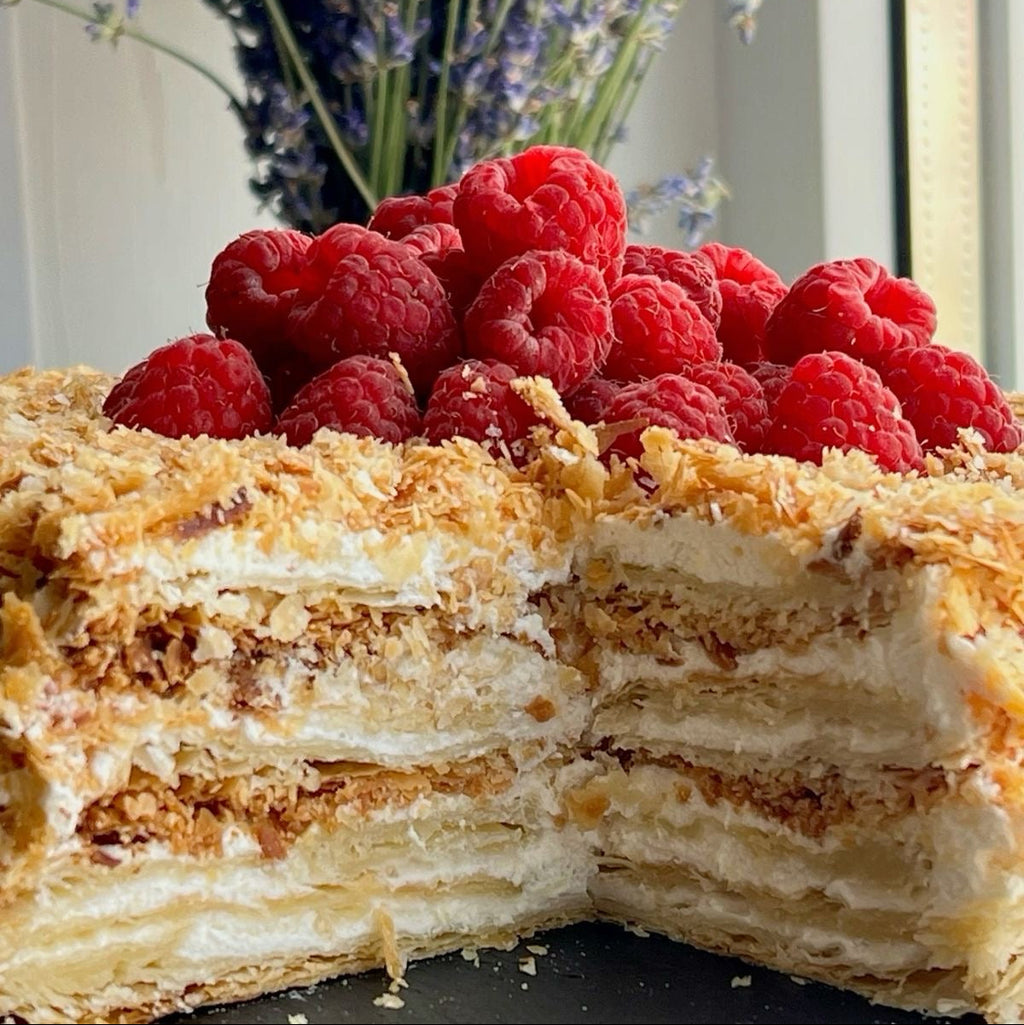 Napoleon cake with pastry cream