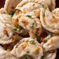 Traditional hand-made potato&onion pierogi